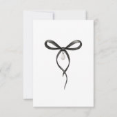Black Bow With Pearl Old Money Style Bridal Shower Bedankkaart (Achterkant)