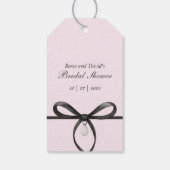 Black Bow With Pearl Old Money Style Bridal Shower Cadeaulabel (Achterkant)