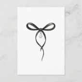 Black Bow With Pearl Old Money Style Bridal Shower Informatiekaartje (Achterkant)