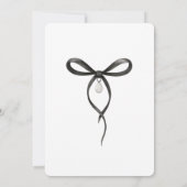 Black Bow With Pearl Old Money Style Bridal Shower Kaart (Achterkant)