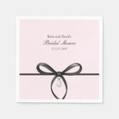 Black Bow With Pearl Old Money Style Bridal Shower Servet (Voorkant)