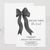 Black Bow Ze binden de knoop verlovingsfeest Kaart (Voorkant / Achterkant)