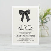 Black Bow Ze binden de knoop verlovingsfeest Kaart (Staand voorkant)