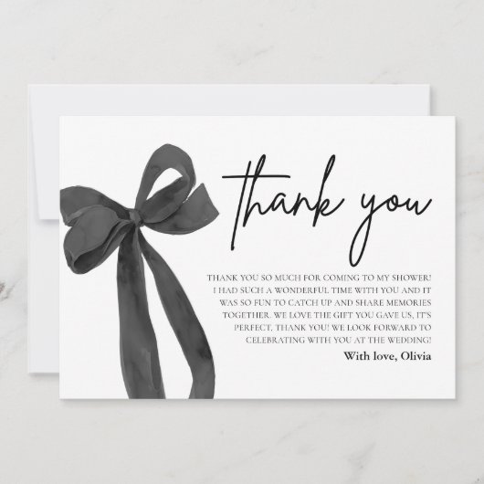 Black Bow Ze bindt de knoop aan de bedankkaart Kaart (Voorkant)