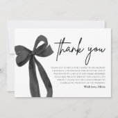 Black Bow Ze bindt de knoop aan de bedankkaart Kaart (Voorkant)