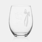 Black Bow Ze bindt de knoop Bachelorette Wijnglas Zonder Voet (Achterkant)
