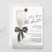 Black Bow Ze bindt de knoop bruids brunch Kaart (Voorkant)