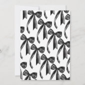 Black Bow Ze bindt de knoop bruids brunch Kaart (Achterkant)