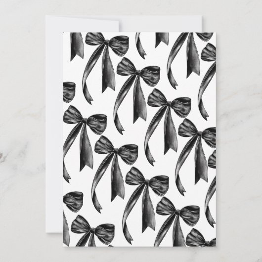 Black Bow Ze bindt de knoop bruids brunch Kaart (Achterkant)