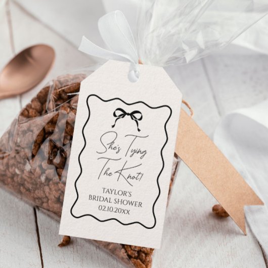 Black Bow Ze bindt de knoop Vrijgezellenfeest guns Cadeaulabel