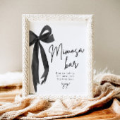 Black Bow Ze bindt de Mimosa-knoop aan Bar Sign Poster