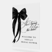 Black Bow Ze bindt het knoop Vrijgezellenfeest Acryl Bord (Hoek)