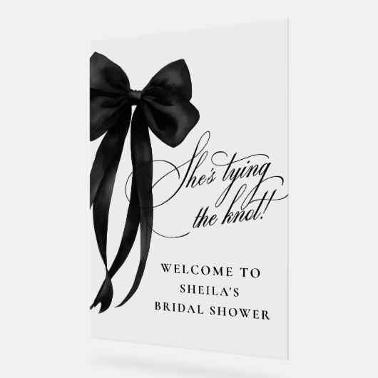 Black Bow Ze bindt het knoop Vrijgezellenfeest Acryl Bord (Hoek)