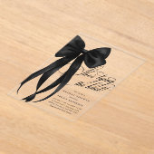 Black Bow Ze bindt het knoop Vrijgezellenfeest Acryl Uitnodigingen (Laagn)