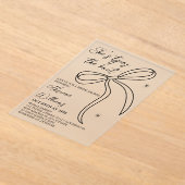 Black Bow Ze bindt het knoop Vrijgezellenfeest Acryl Uitnodigingen (Laagn)