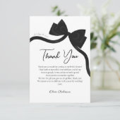 Black Bow Ze bindt het knoop vrijgezellenfeest Bedankkaart (Staand voorkant)