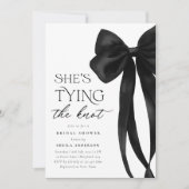 Black Bow Ze bindt het knoop Vrijgezellenfeest Kaart (Voorkant)