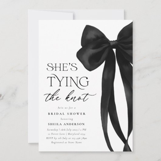 Black Bow Ze bindt het knoop Vrijgezellenfeest Kaart (Voorkant)