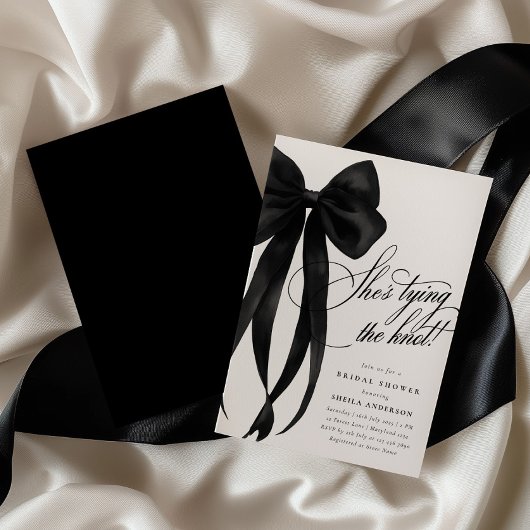 Black Bow Ze bindt het knoop Vrijgezellenfeest Kaart