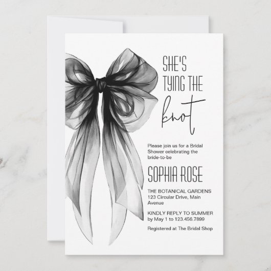 Black Bow Ze bindt het knoop Vrijgezellenfeest Kaart (Voorkant)