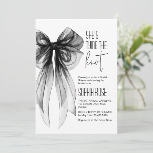 Black Bow Ze bindt het knoop Vrijgezellenfeest Kaart (Staand voorkant)