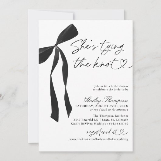 Black Bow Ze bindt het knoop Vrijgezellenfeest Kaart (Voorkant)