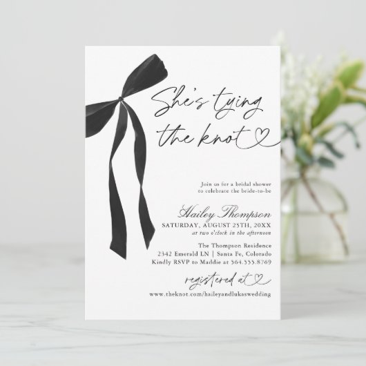 Black Bow Ze bindt het knoop Vrijgezellenfeest Kaart (Staand voorkant)
