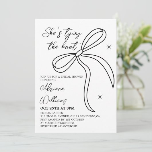 Black Bow Ze bindt het knoop Vrijgezellenfeest Kaart (Staand voorkant)