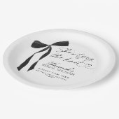 Black Bow Ze bindt het knoop Vrijgezellenfeest Papieren Bordje (Gekanteld)