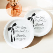 Black Bow Ze bindt het knoop Vrijgezellenfeest Papieren Bordje