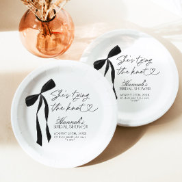 Black Bow Ze bindt het knoop Vrijgezellenfeest Papieren Bordje