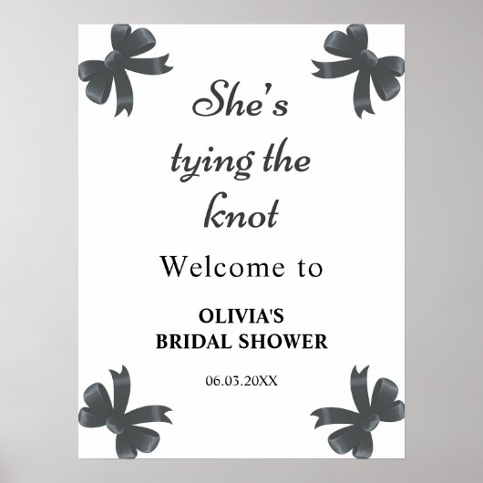 Black Bow Ze bindt het knoop Vrijgezellenfeest Poster (Voorkant)