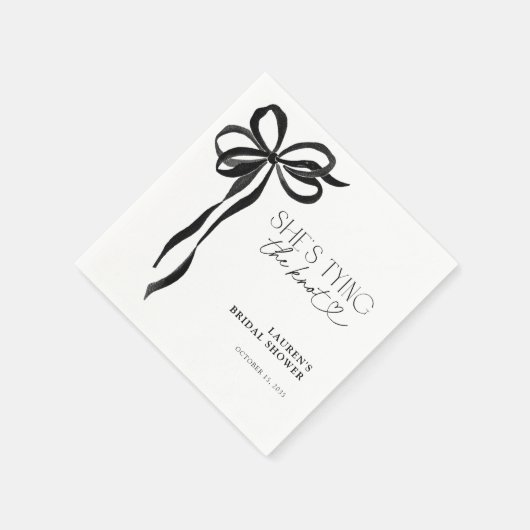 Black Bow Ze bindt het knoop Vrijgezellenfeest Servet (Hoek)