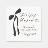 Black Bow Ze bindt het knoop Vrijgezellenfeest Servet (Voorkant)