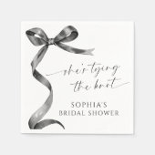 Black Bow Ze bindt het knoop Vrijgezellenfeest Servet (Voorkant)