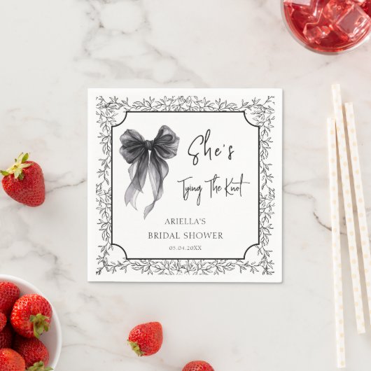 Black Bow Ze bindt het knoop Vrijgezellenfeest Servet (Insitu)