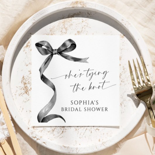 Black Bow Ze bindt het knoop Vrijgezellenfeest Servet