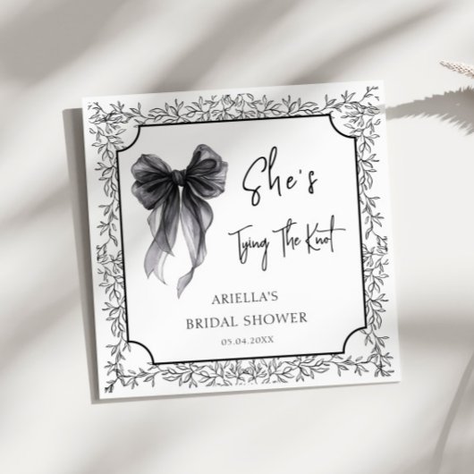 Black Bow Ze bindt het knoop Vrijgezellenfeest Servet