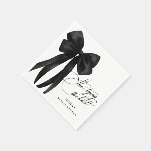 Black Bow Ze bindt het knoop Vrijgezellenfeest Servet (Hoek)