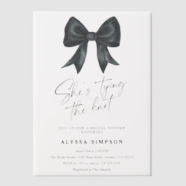 Black Bow Ze bindt het knoop Vrijgezellenfeest Vellum Uitnodigingen