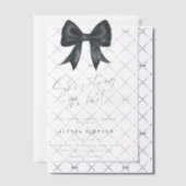 Black Bow Ze bindt het knoop Vrijgezellenfeest Vellum Uitnodigingen (Offset (Uitnodiging))