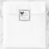 Black Bow Ze bindt het knoop Vrijgezellenfeest Vierkante Sticker (Tas)