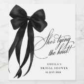 Black Bow Ze bindt het knoop Vrijgezellenfeest Wijn Etiket (Enkel label)