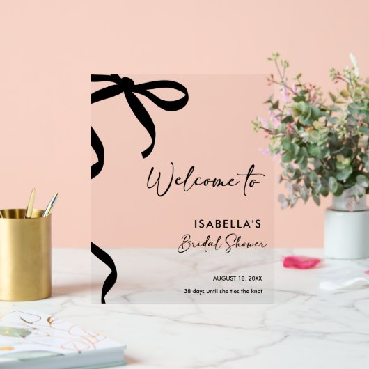 Black Bow Ze is de knoop Vrijgezellenfeest Acryl Bord (Huwelijk)