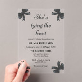 Black Bow Ze is de knoop Vrijgezellenfeest Acryl Uitnodigingen (Insitu (Draagbaar))