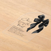 Black Bow Ze is de knoop Vrijgezellenfeest Acryl Uitnodigingen (Laagn)