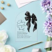 Black Bow Ze is de knoop Vrijgezellenfeest Acryl Uitnodigingen (Insitu (Huwelijk))