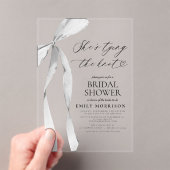 Black Bow Ze is de knoop Vrijgezellenfeest Acryl Uitnodigingen (Insitu (Draagbaar))