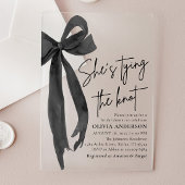 Black Bow Ze is de knoop Vrijgezellenfeest Acryl Uitnodigingen