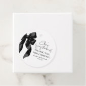 Black Bow Ze is de knoop Vrijgezellenfeest Bedankjes Labels (In situ)